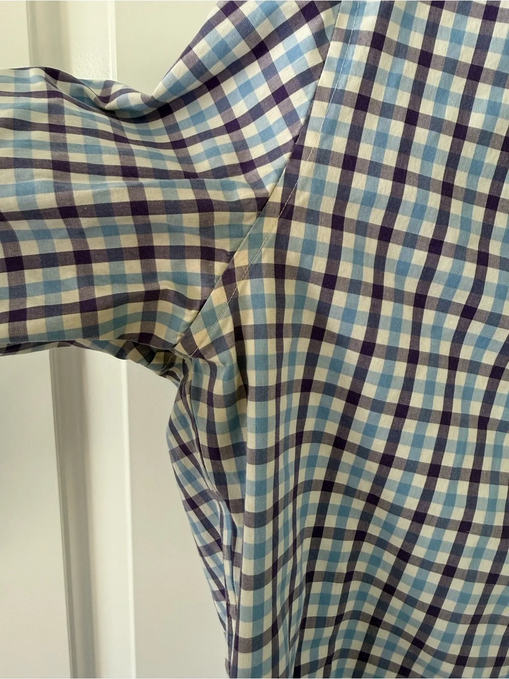 J. Crew Blue and White Plaid Button-Down Shirt